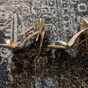 Express strappy gold heels